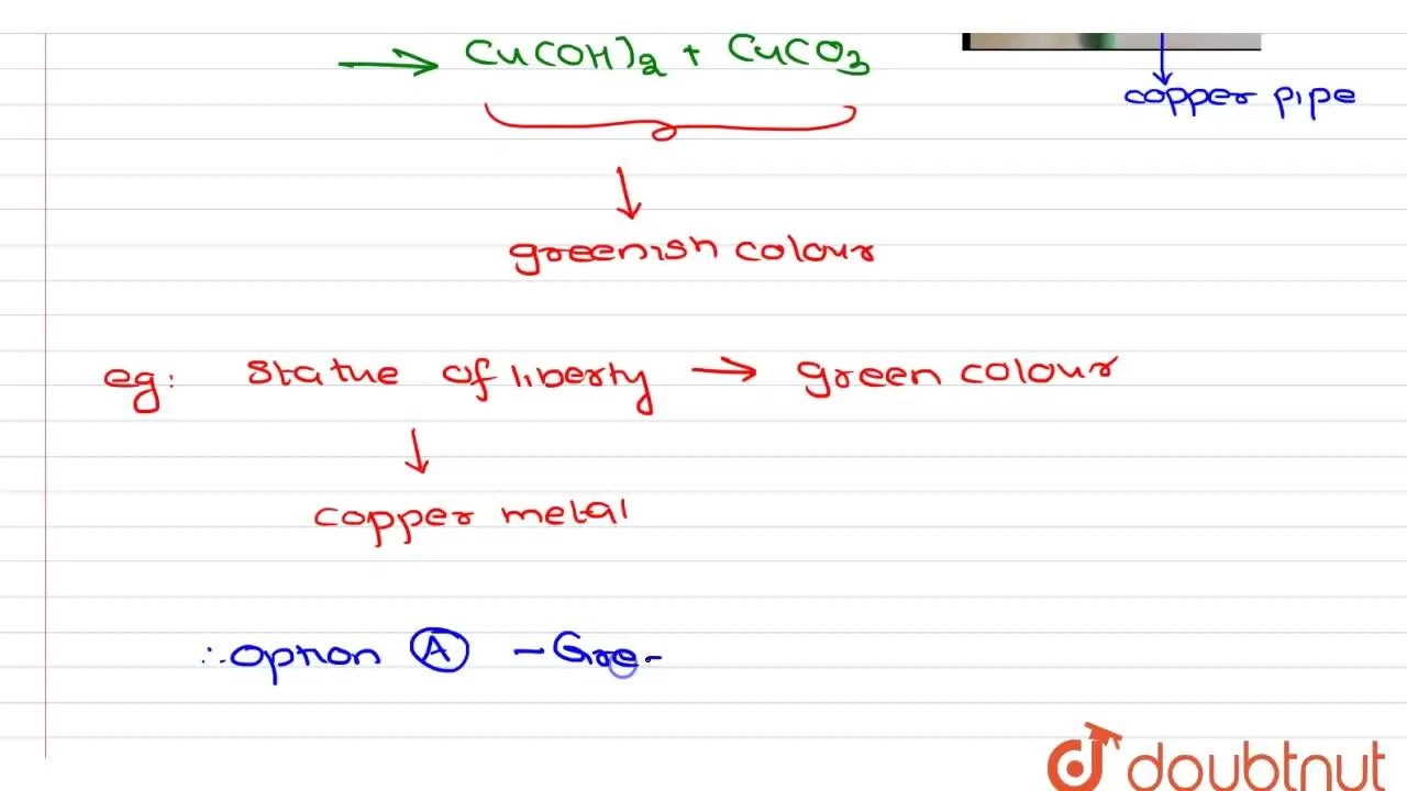 [Telugu] The colour of the coating formed on copper vessels when oxyge