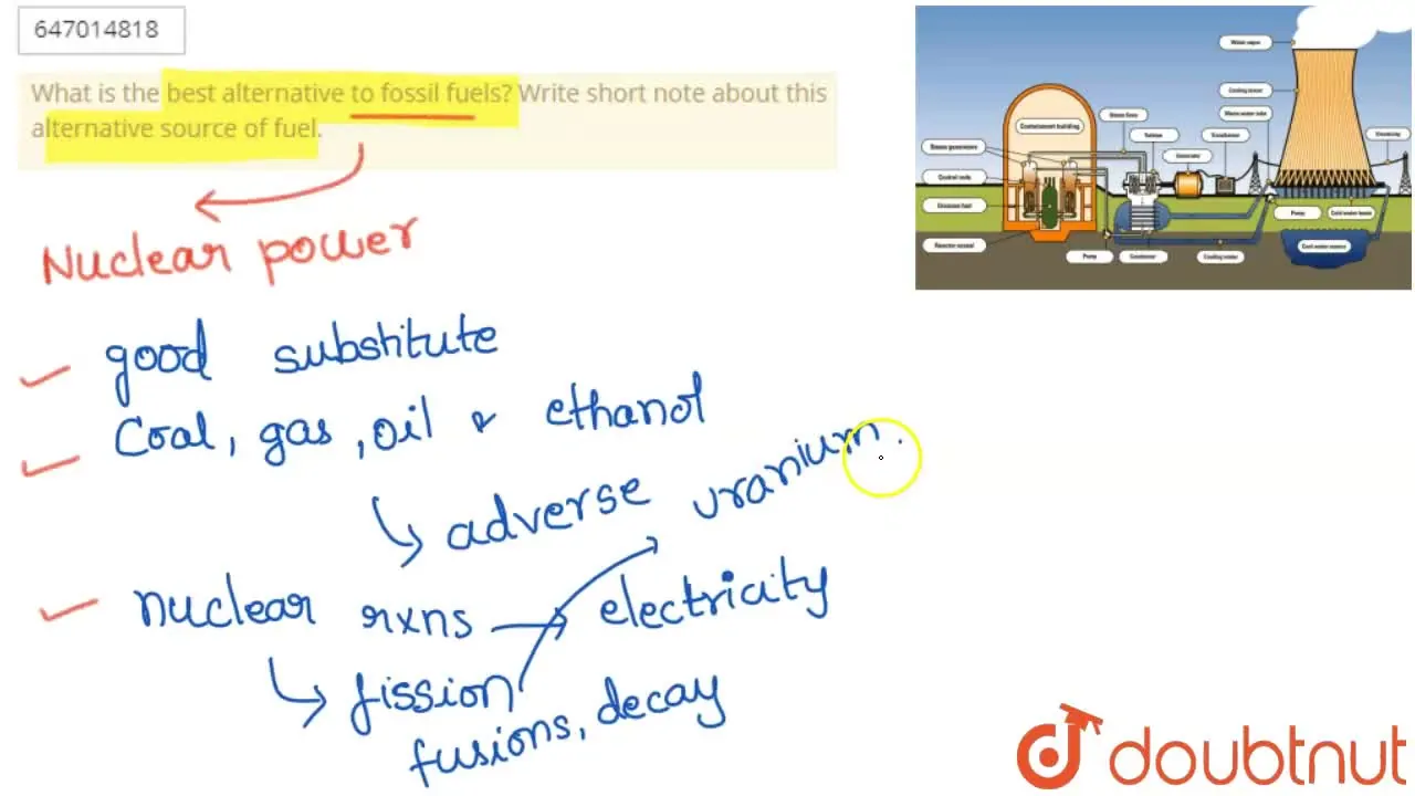 [Tamil Solution] What is the best alternative to fossil fuels? Write s