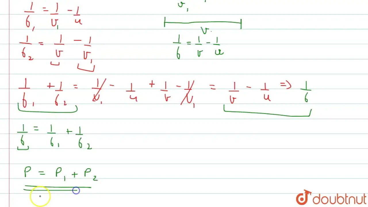 [Punjabi] Derive the expression for the power of two thin lenses place