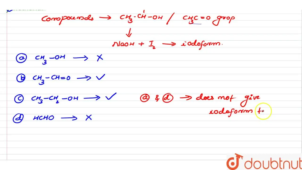 [Malayalam] The compounds does not gives iodoform test