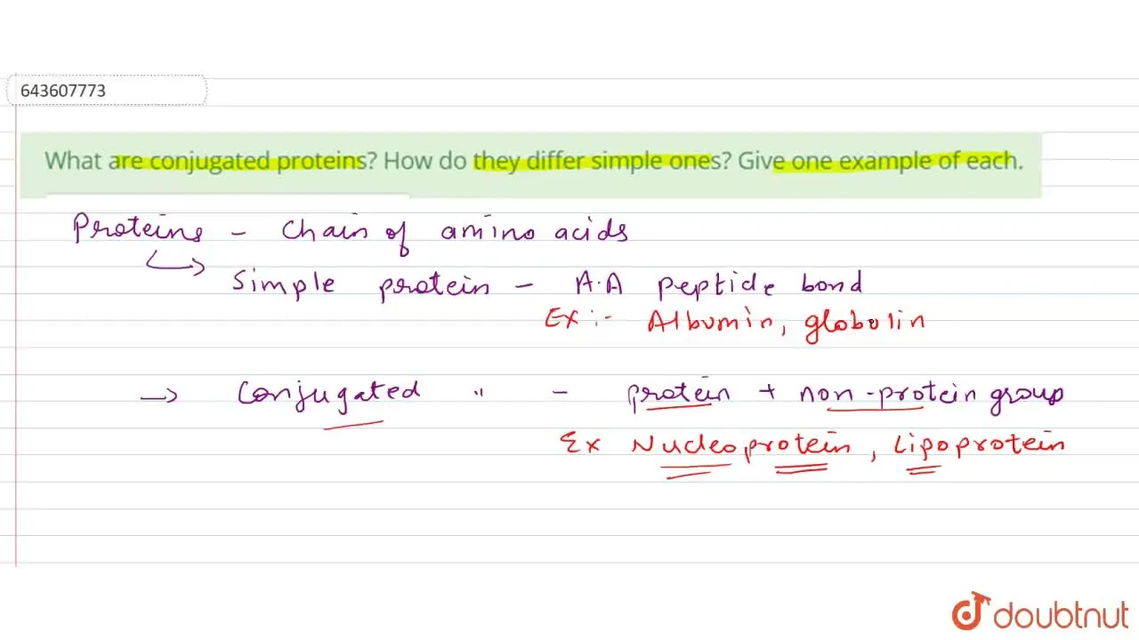 [Marathi Solution] What are conjugated proteins? How do they differ si