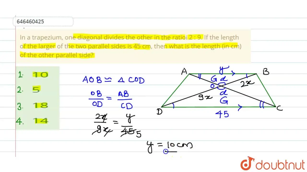 Ques 34 (MCQ) - The area of a trapezium is given by 𝑓(𝑥) = (10 +