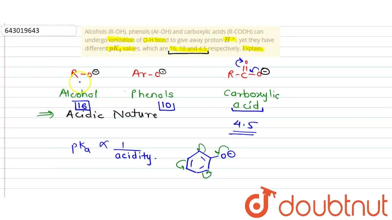 [Marathi] Alcohols (ROH), phenols (ArOH) and carboxylic acids (RCO