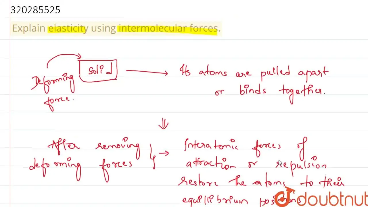 [Tamil] Explain elasticity using intermolecular forces.