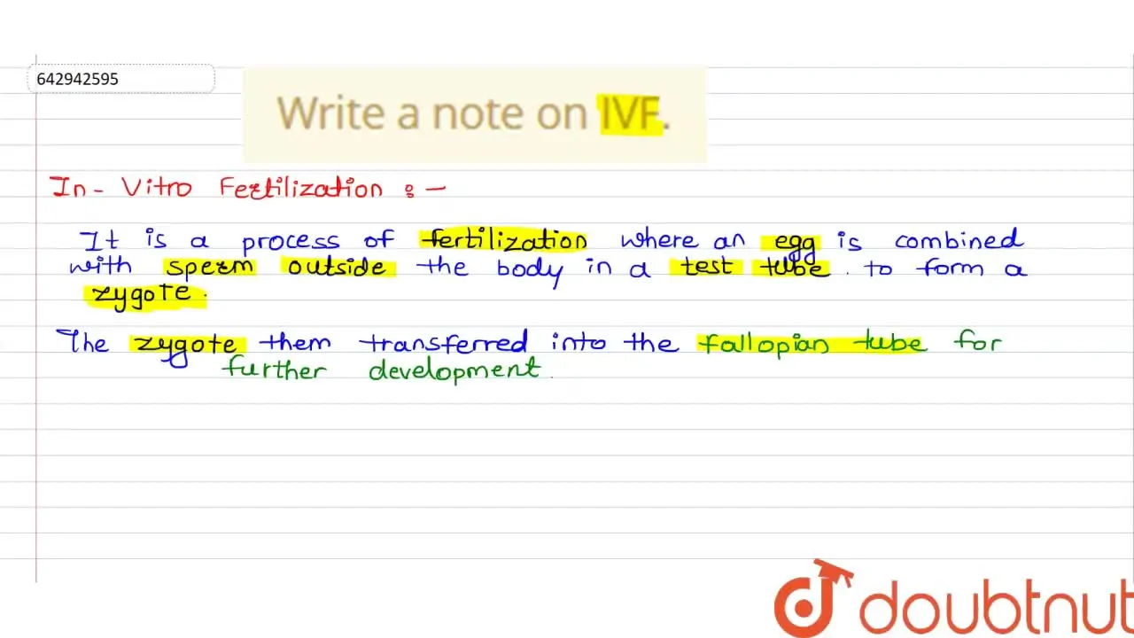 [Marathi Solution] Write a note on IVF.