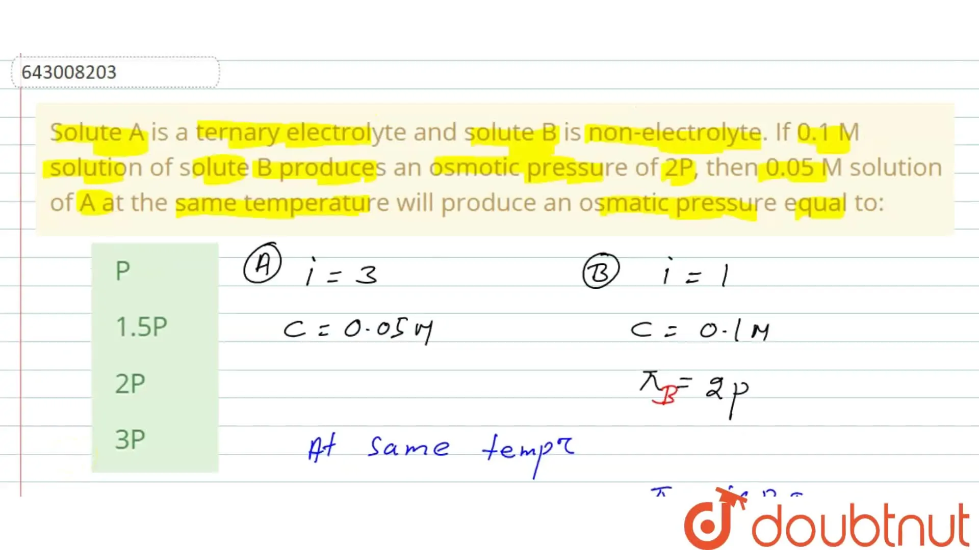 [Odia] Solute A Is A Ternary Electrolyte And Solute B Is Non-electroly