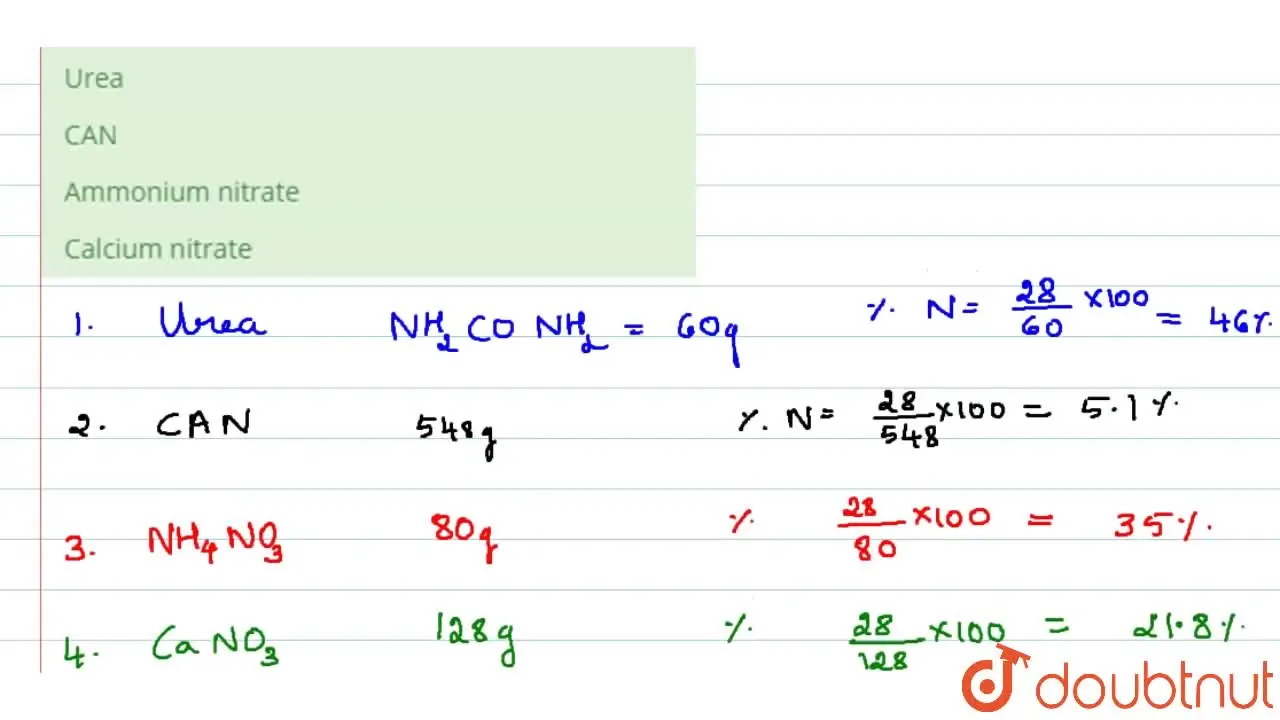 [Kannada] Which one has highest percentage of nitrogen?