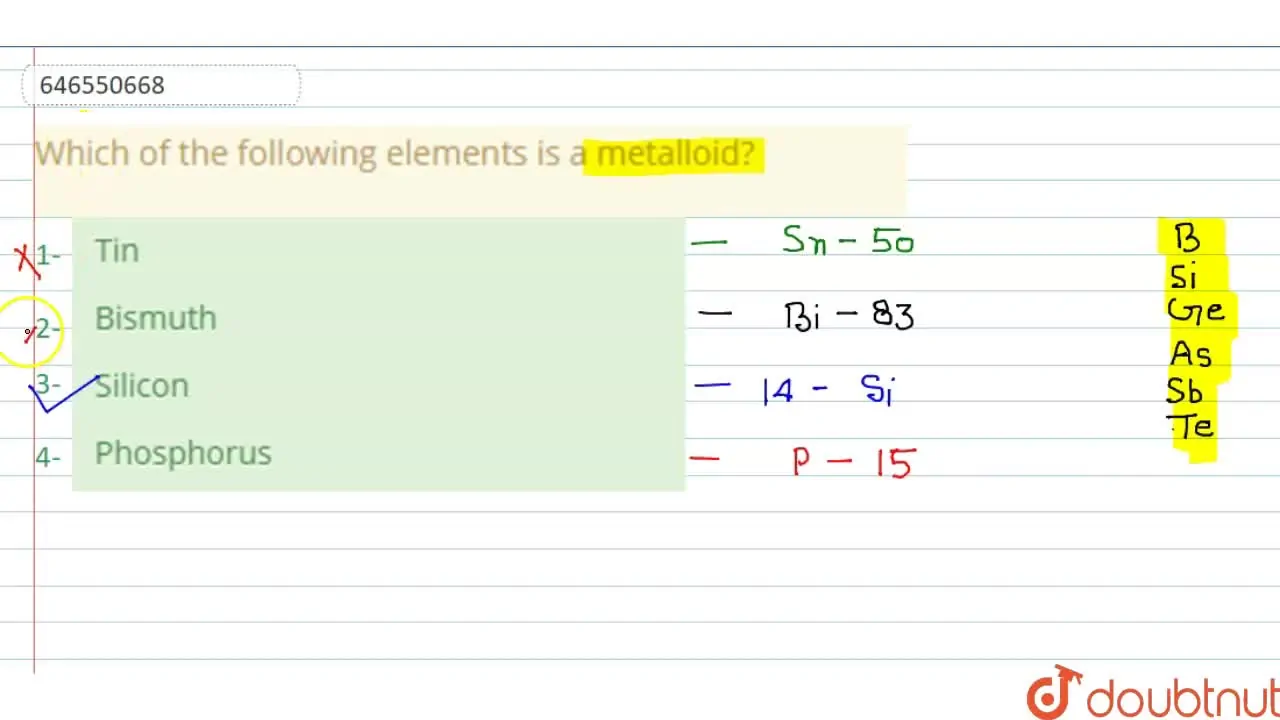 Which of the following elements is a metalloid?