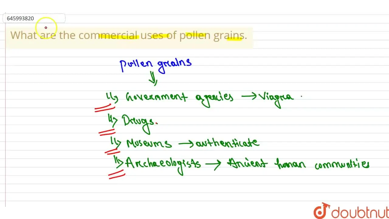 [Odia Solution] What are the commercial uses of pollen grains.