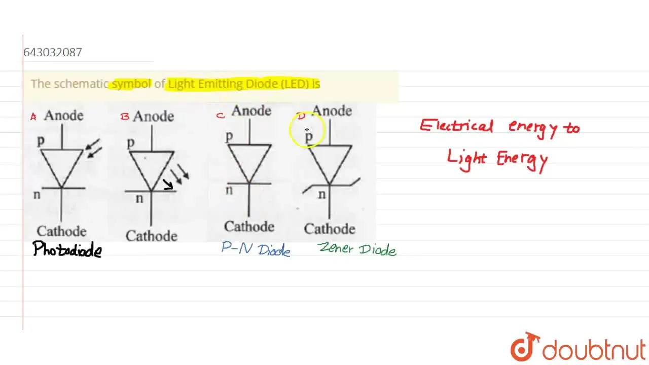 [Marathi] The schematic symbol of Light Emitting Diode (LED) is