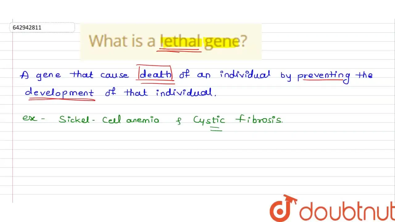 [Marathi Solution] What is a lethal gene?