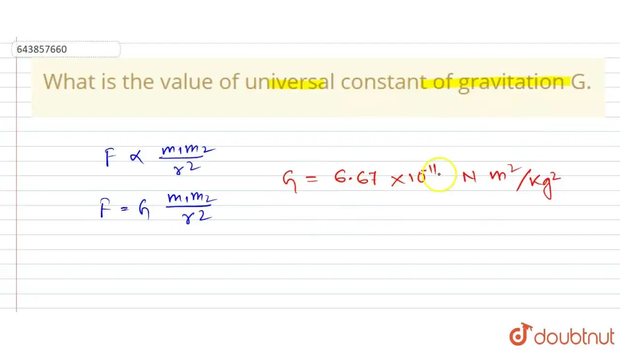 What Is The Value Of Universal Constant