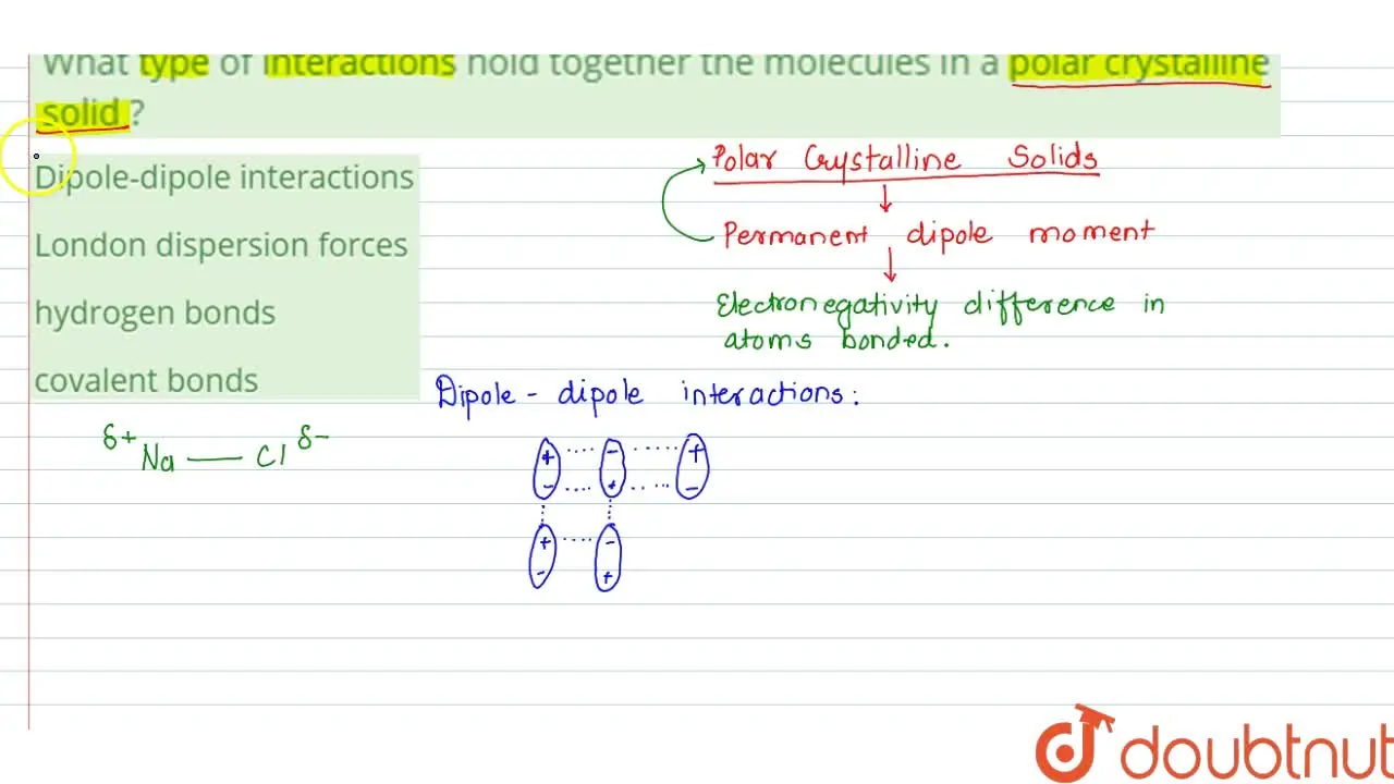 [Marathi] What type of interactions hold together the molecules in a p
