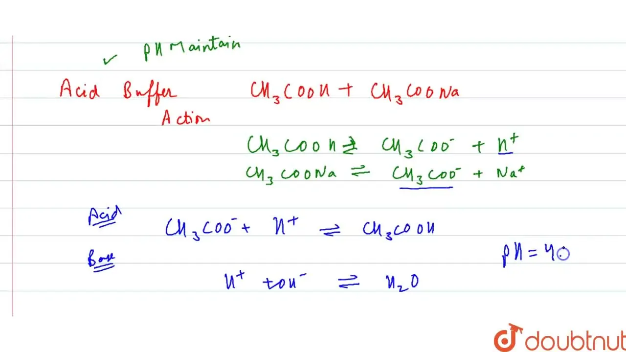 [Punjabi] Explain the action of acidic buffer.