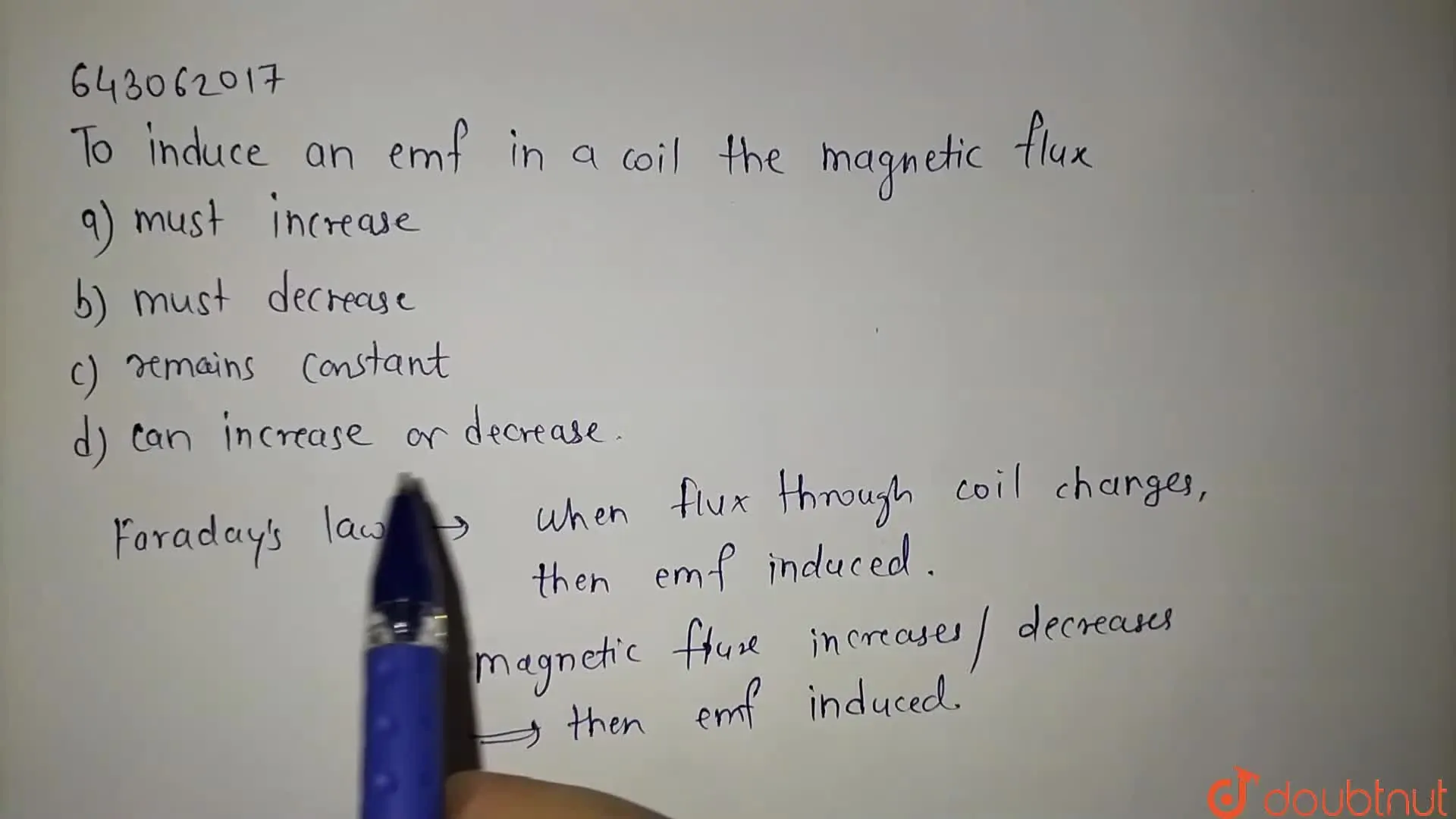 [Marathi] To induce an e.m.f. in a coil, the flux
