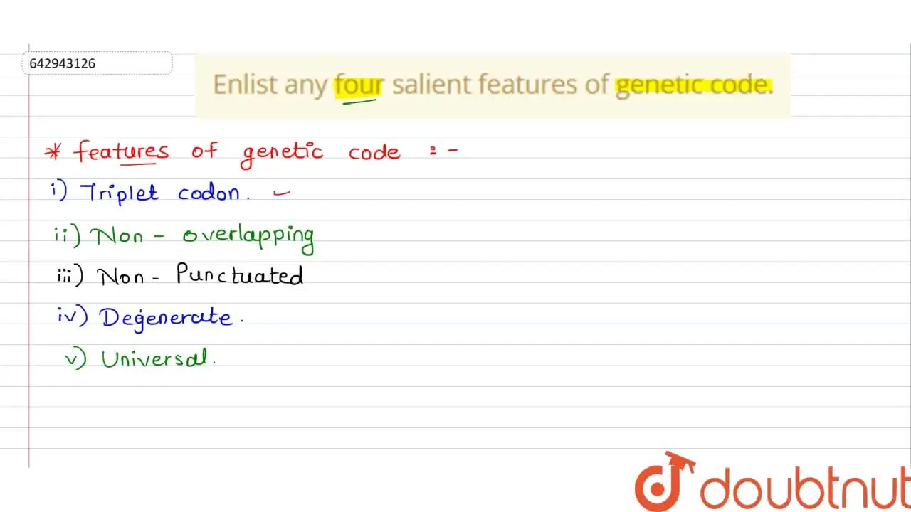 [Marathi Solution] Enlist any four salient features of code.